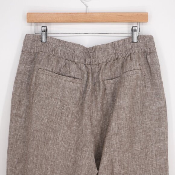 ATHLETA Retreat Linen High Rise Ankle Pant Textured Brown Size M - Picture 5 of 8
